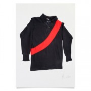 Print | Black with a Red Sash Vintage Football Jumper | A3